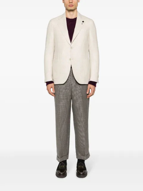 Lardini prince-of-wales-check wool blazer