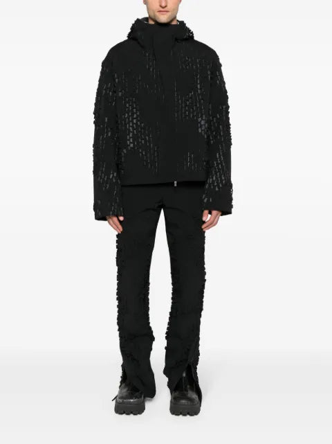HELIOT EMIL Morphogens lasercut-pattern hooded jacket