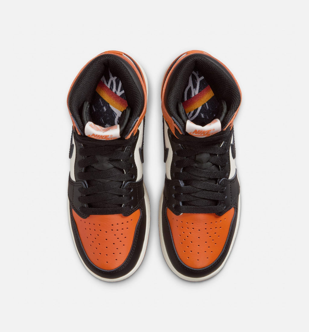 Air Jordan 1 Retro High OG "Shattered Backboard" Big Kids' Shoe – Black/Black/Sail/Starfish