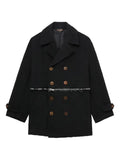 Black Comme Des Garçons double-breasted zip jacket