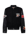Jeff Hamilton logo-patch bomber jacket
