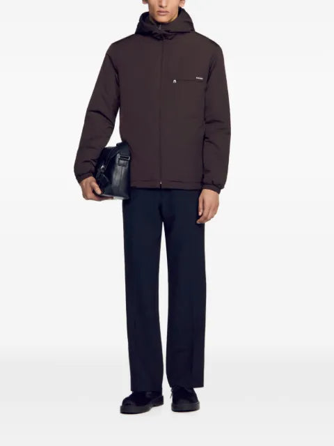 SANDRO hooded zip-up jacket