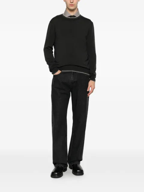 Eleventy contrast-trim wool sweater