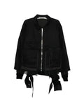 midorikawa raw-edge zip-up jacket