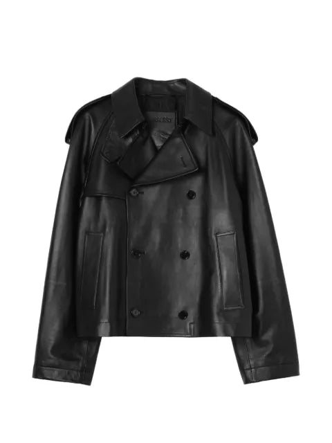 Burberry cropped leather Leadenham trench coat