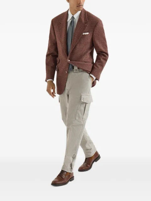 Brunello Cucinelli cashmere Prince of Wales Cavallo Tailor blazer