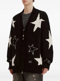 FIVE CM star-intarsia zip-up cardigan