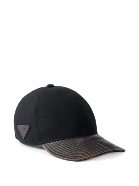 Prada cotton and leather baseball cap
