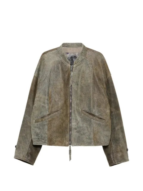 Ziggy Chen faded-effect leather jacket