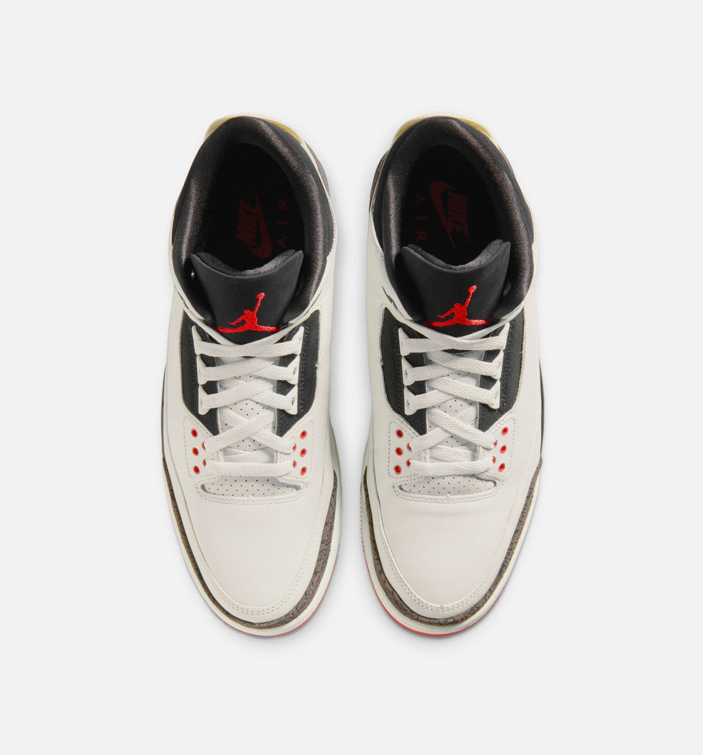 Air Jordan 3 Retro Sail & University Red Men's Shoes - Sail/Black/University Red/Pale Ivory
