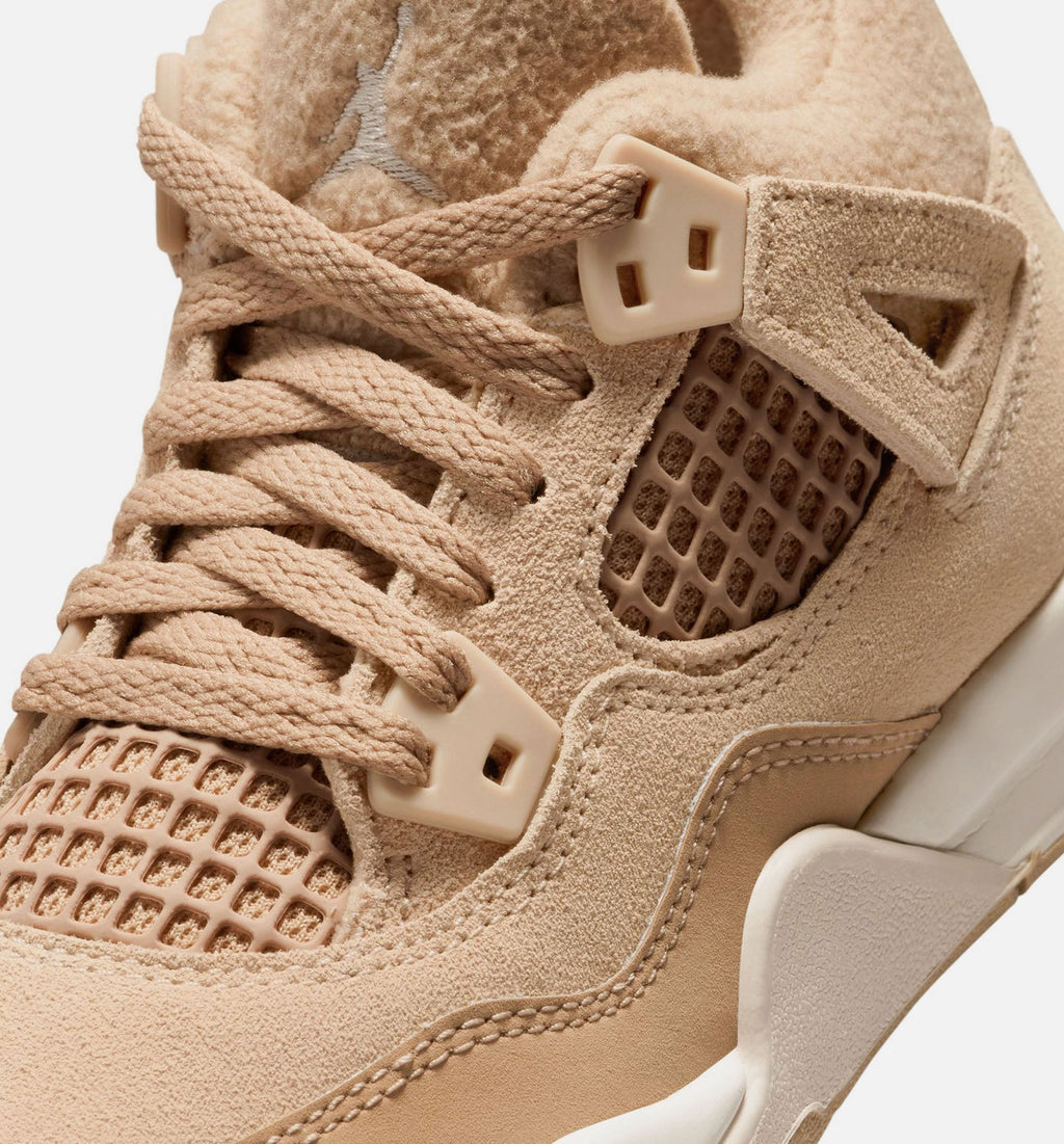 Air Jordan 4 Retro Cozy Girl Preschool Shoes - Hemp Light Orewood Brown