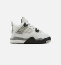 Air Jordan 4 Retro White Cement Infant Sneakers - Summit White/Fire Red/Cement Grey/Black