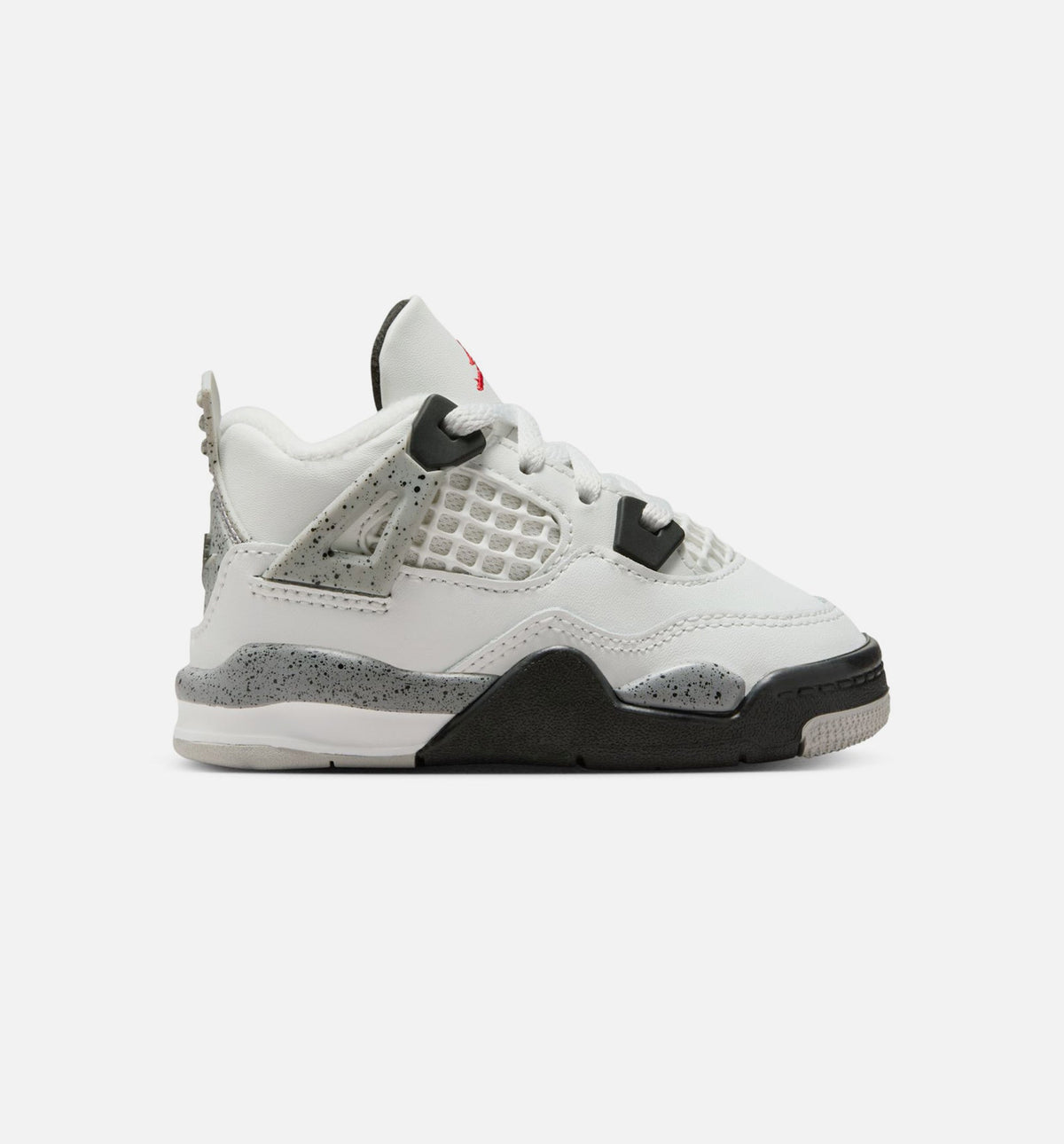 Air Jordan 4 Retro White Cement Infant Sneakers - Summit White/Fire Red/Cement Grey/Black