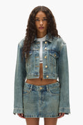 Tiled Overlay Cropped Jacket