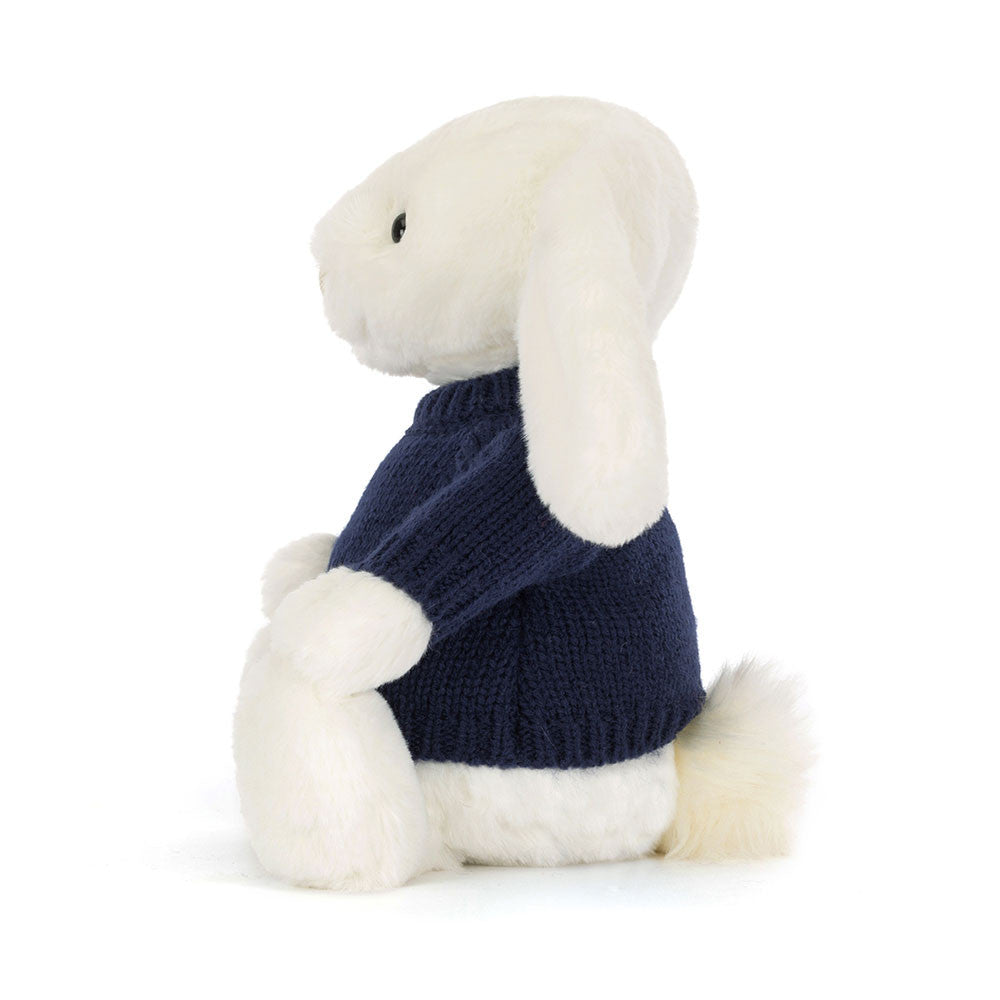Bashful Luxe Bunny Luna with Personalized Navy Jumper