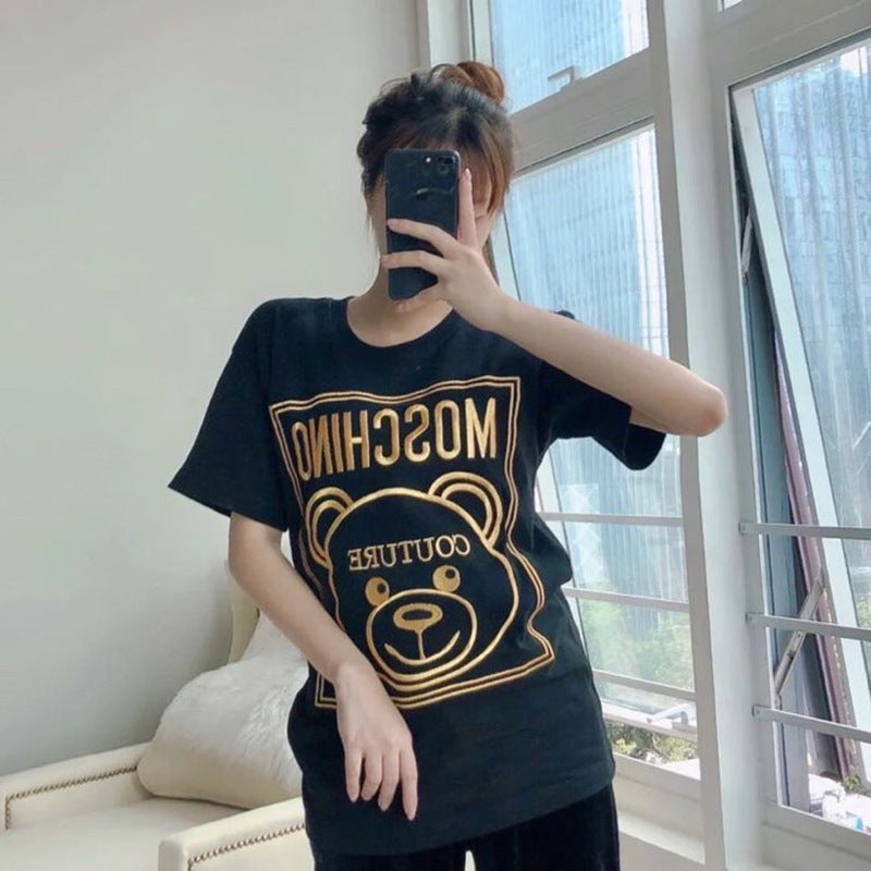 Moschino T-shirt Cartoon Short Sleeve T-shirt Couple