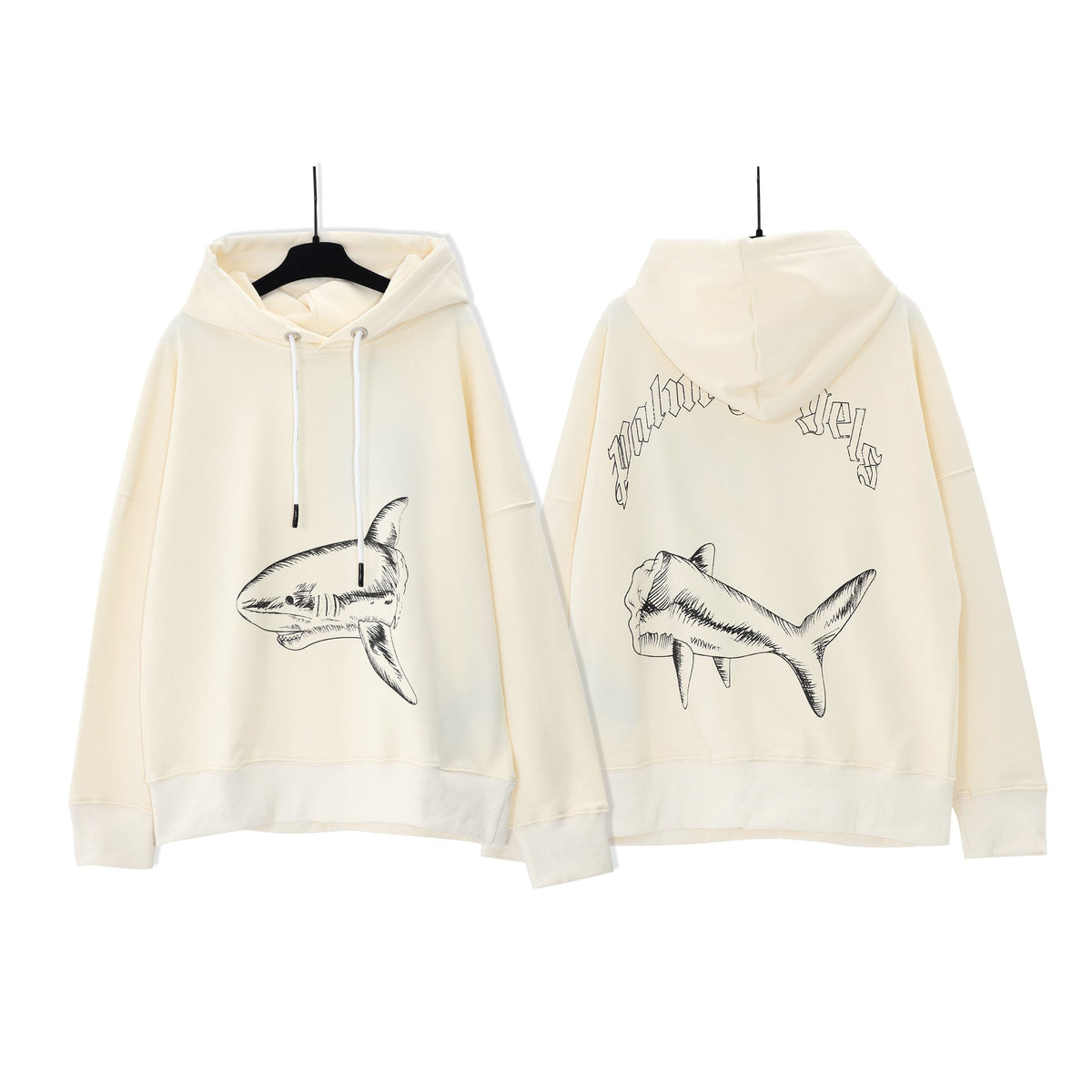Palm Angels Logo Print Casual Unisex Pullover Hoodie