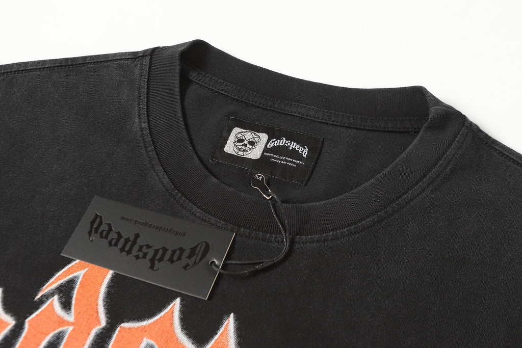 Godspeed Washed Black Racing Car Graphic T-Shirt