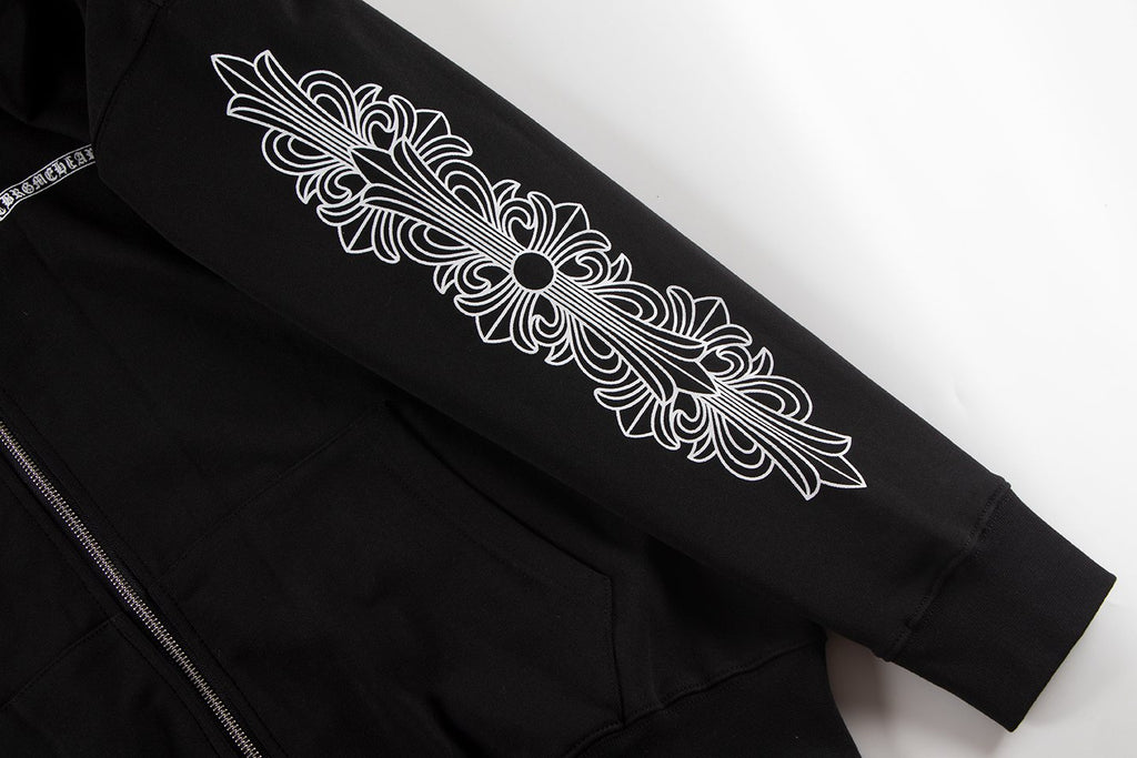 Chrome Hearts Horseshoe Cross Graphic Zip Hoodie