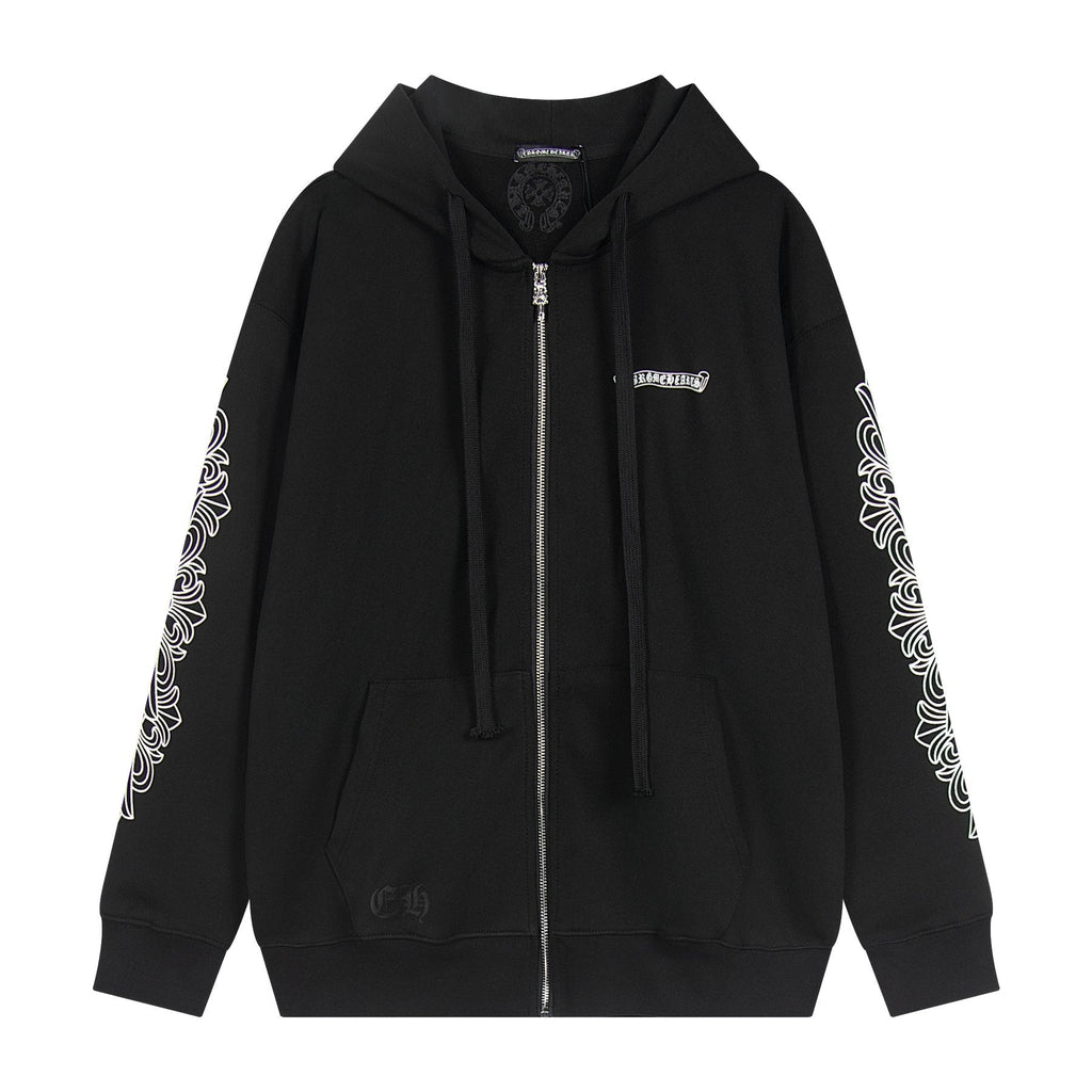 Chrome Hearts Horseshoe Cross Graphic Zip Hoodie