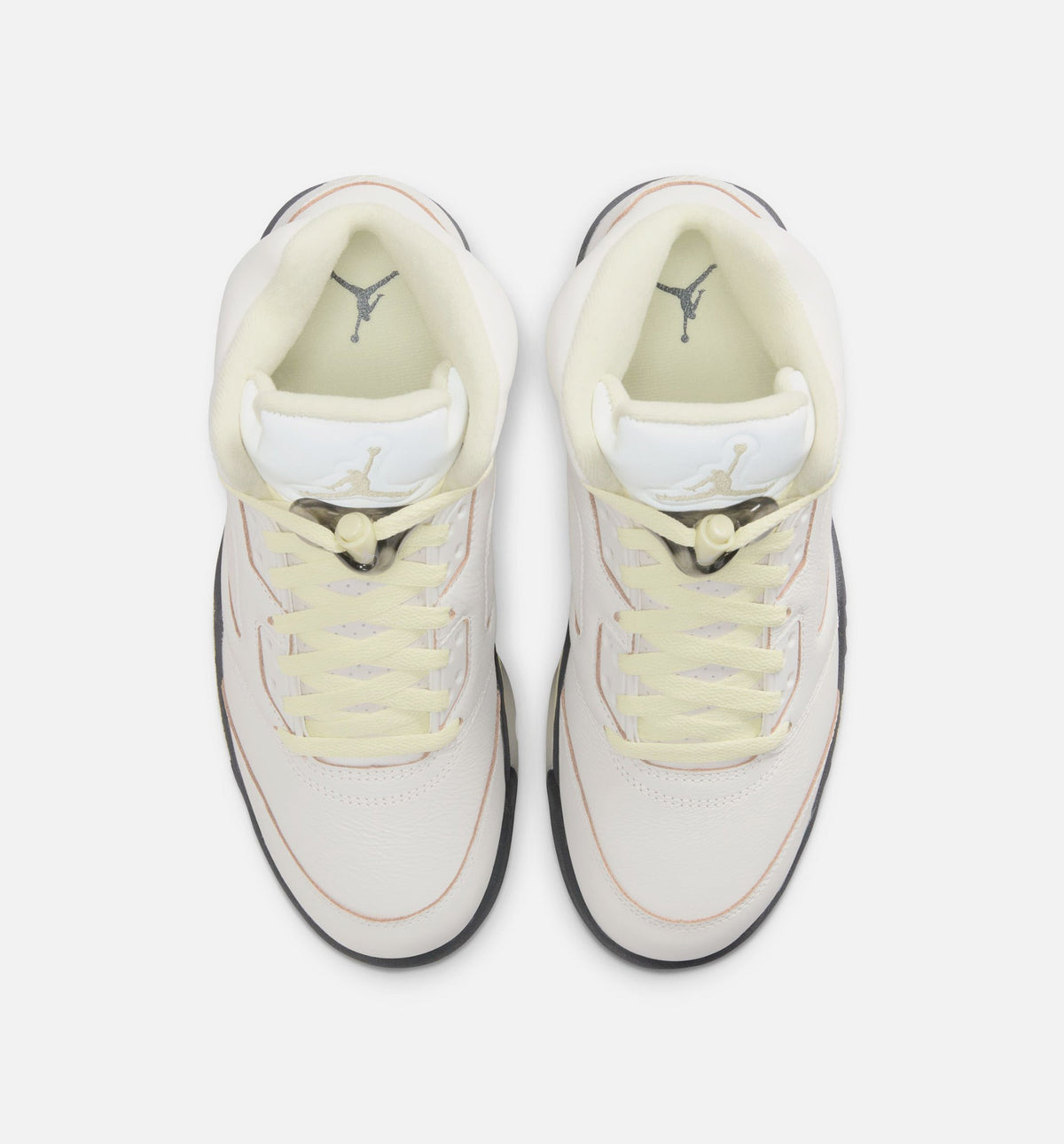 Air Jordan 5 Retro Luminous Green and Sail Women's Sneakers - Sail / Luminous Green / Anthracite