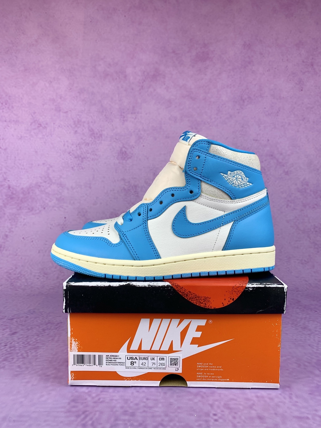 Air Jordan 1 High UNC Reimagined UNC Blue Unisex Sneakers DZ5485-402