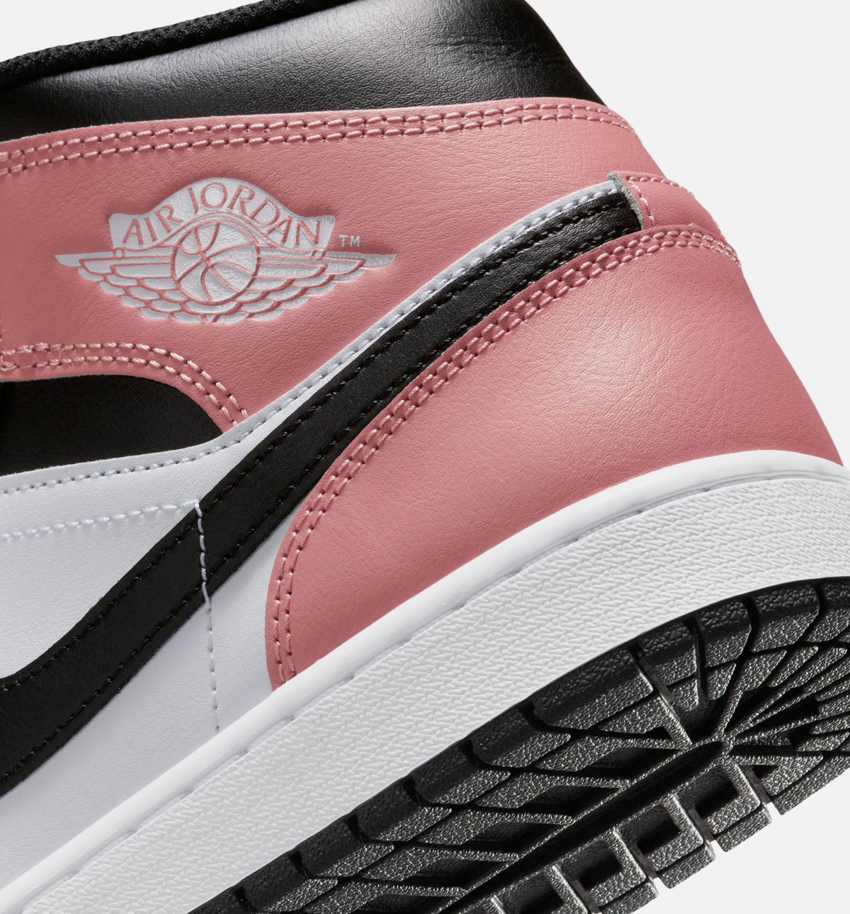 Air Jordan 1 Mid Men's Lifestyle Sneakers - White/Rust Pink/Black