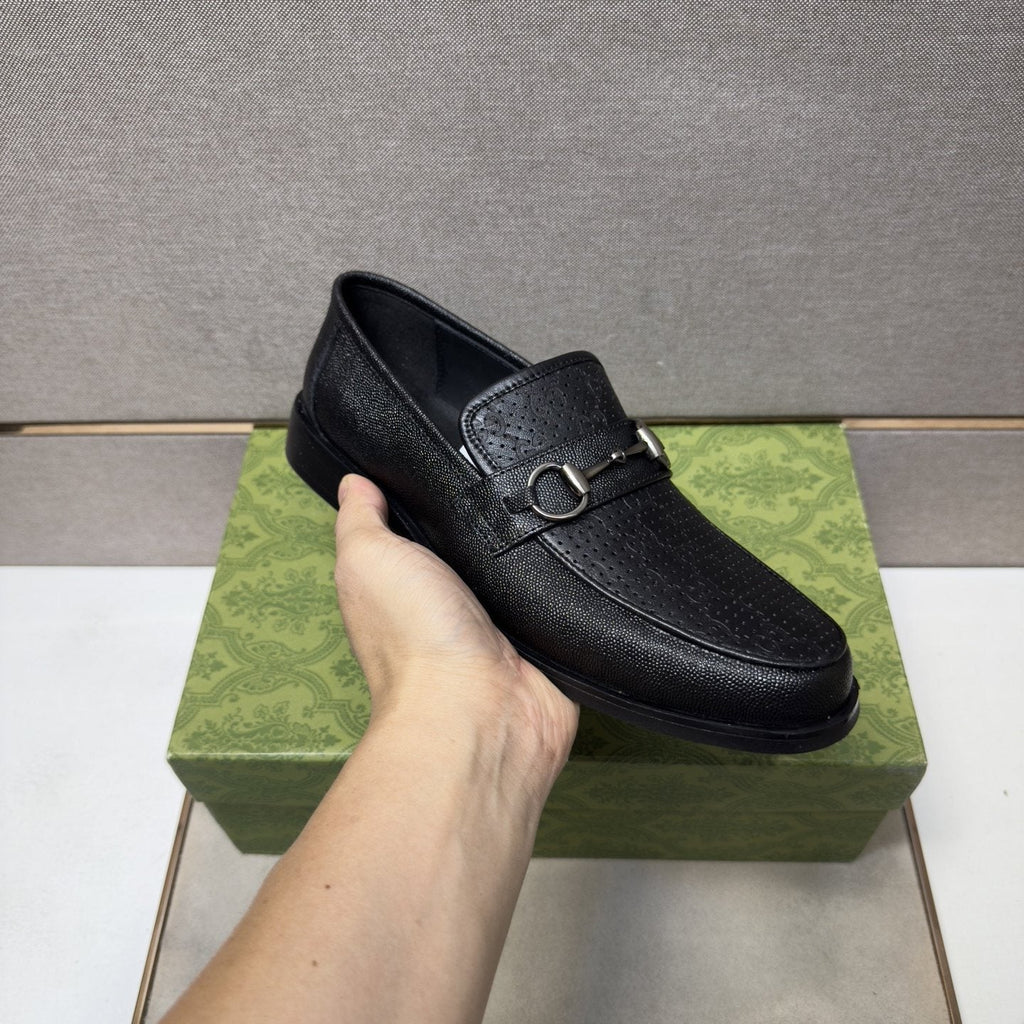 Gucci Men's Perforated Bit Loafers - Black