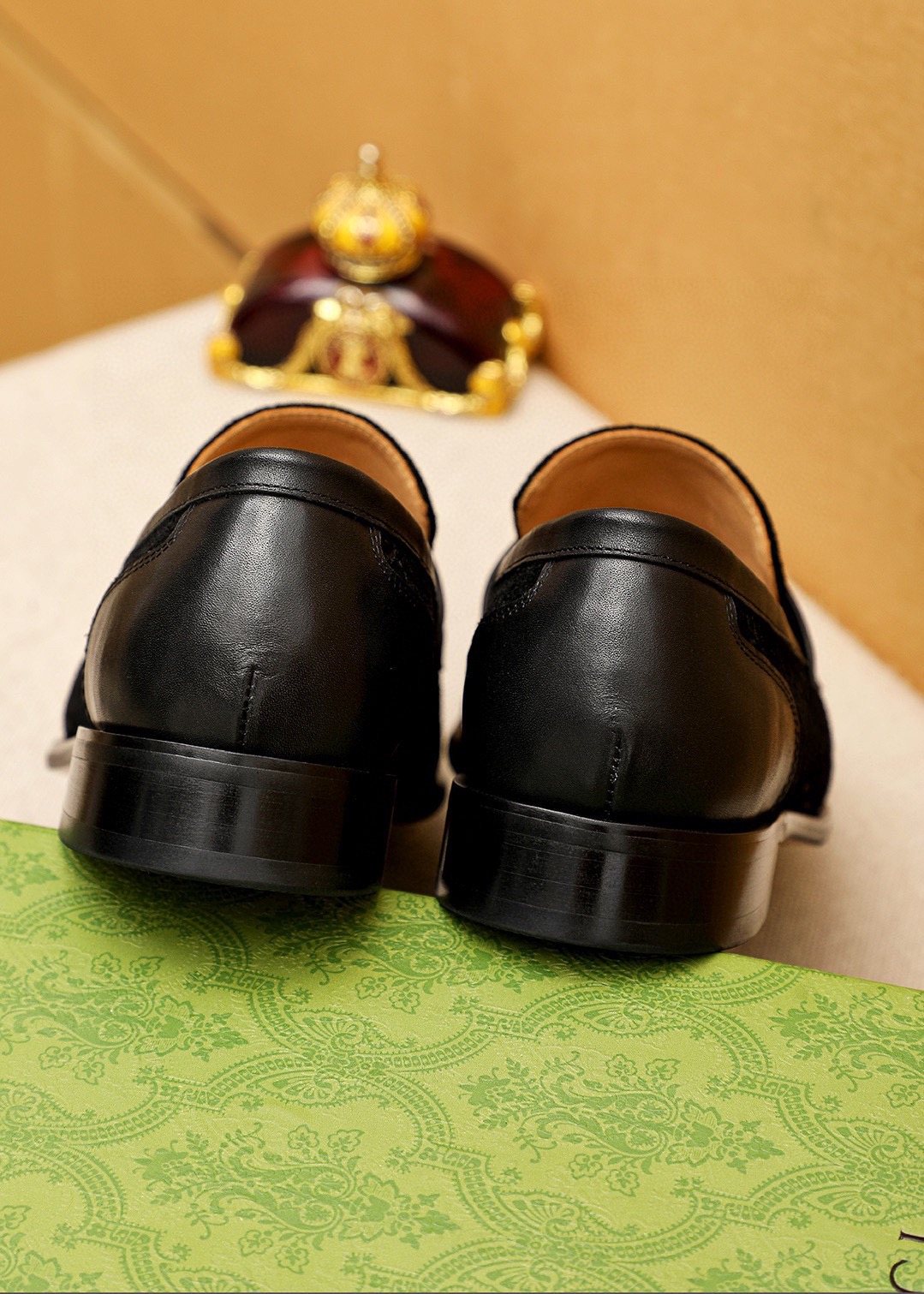 Gucci Black Patterned Loafers