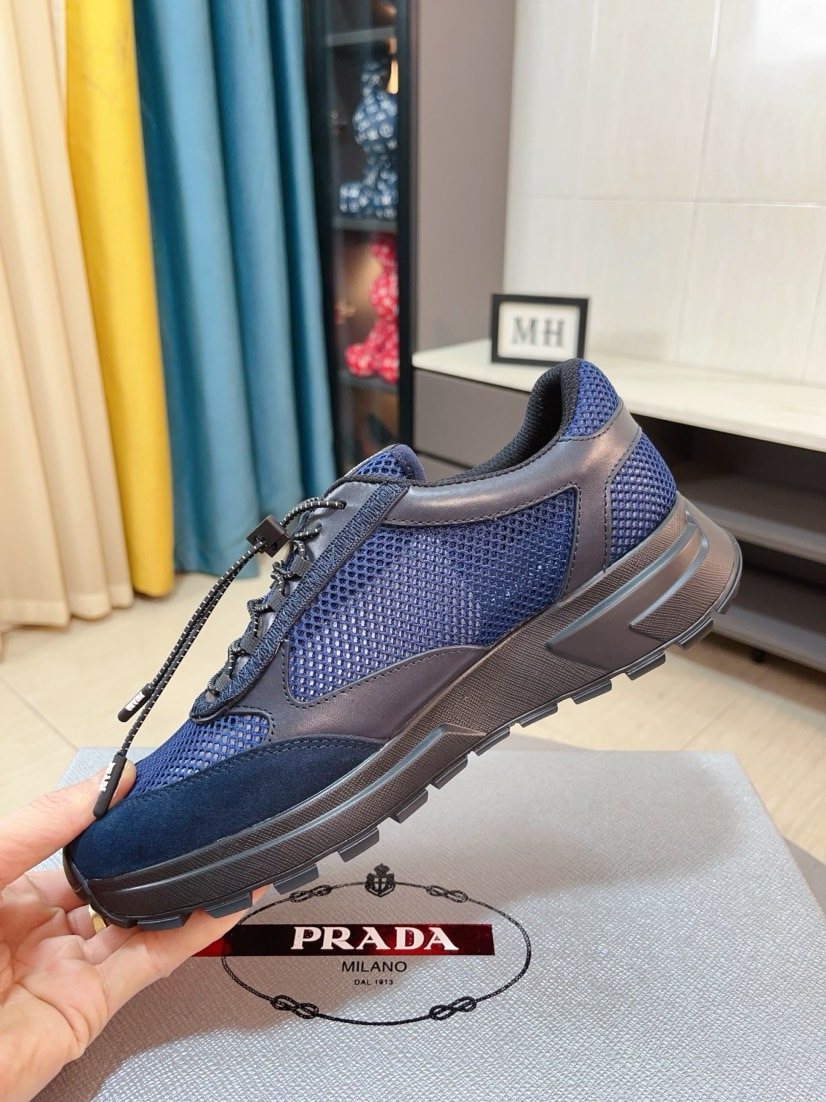 Prada Men's Mesh Lace-Up Sneakers