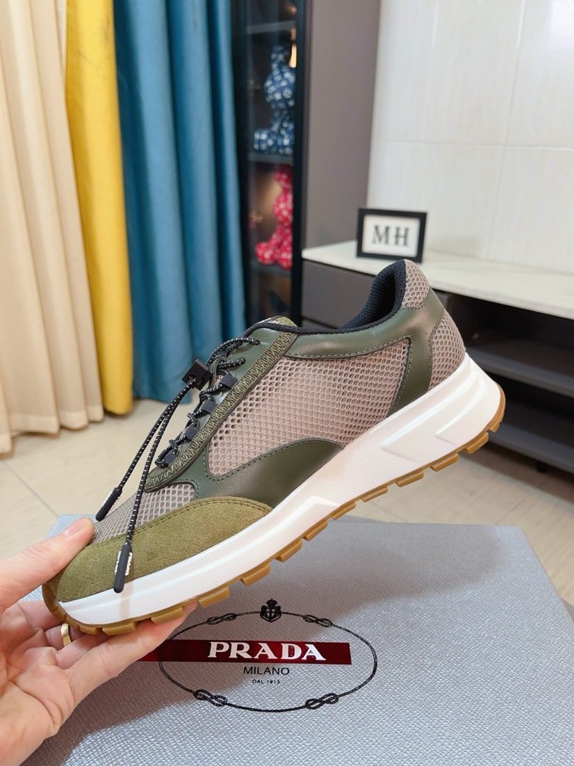 Prada Men's Mesh Lace-Up Sneakers