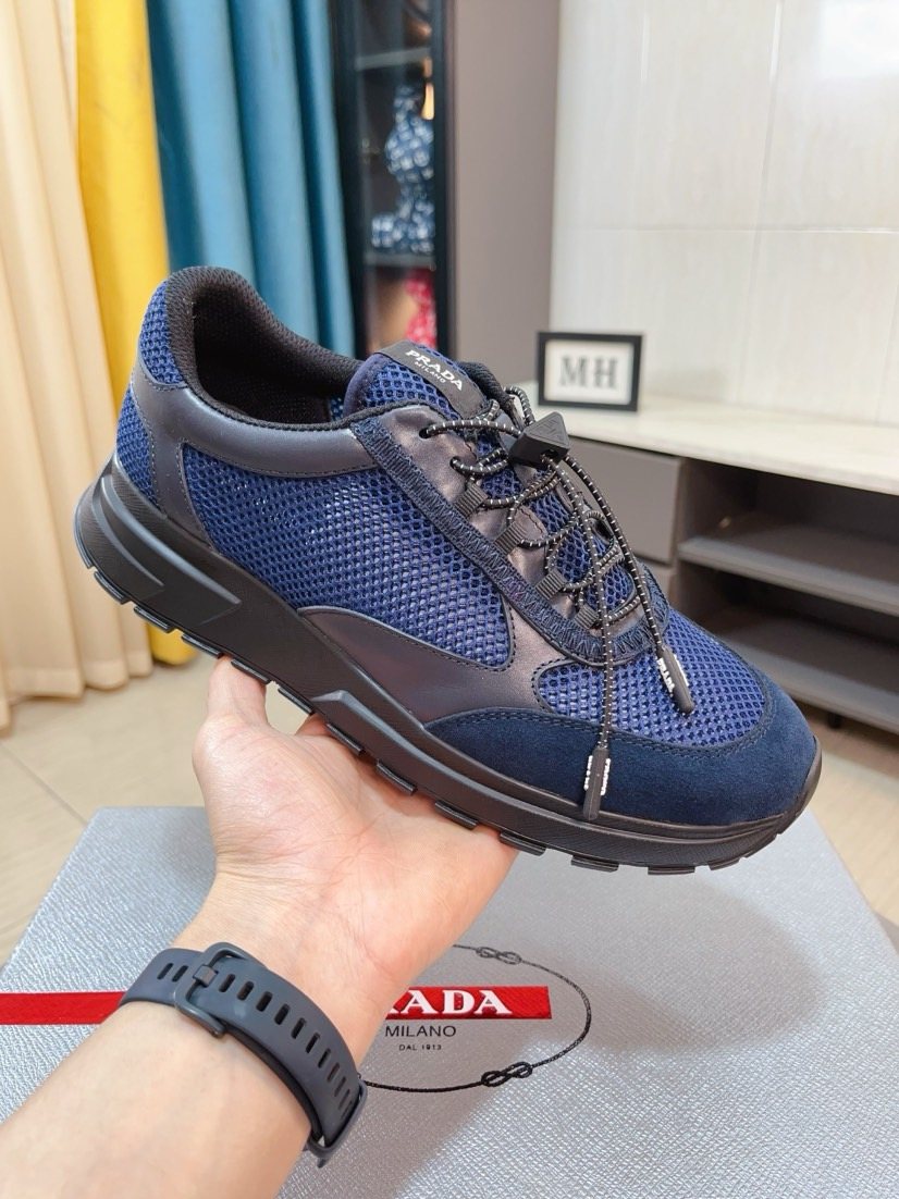 Prada Men's Mesh Lace-Up Sneakers