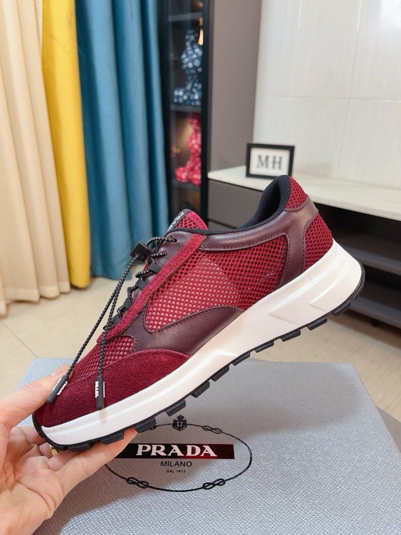 Prada Men's Mesh Lace-Up Sneakers