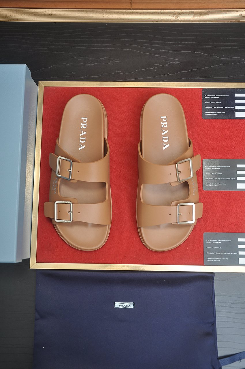 Prada Double-Buckle Slide Sandals