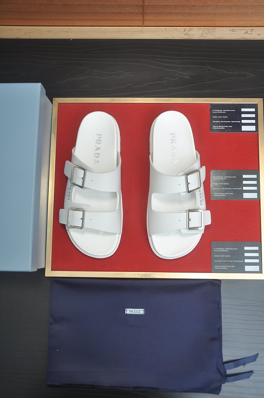 Prada Double-Buckle Slide Sandals