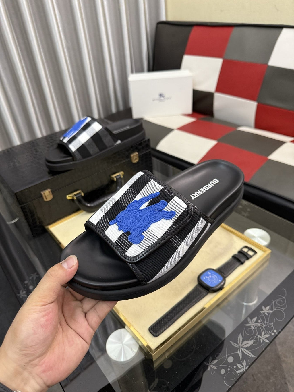 Burberry Check Slide Sandals